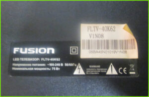 FUSION FLTV-40K62 переделка подсветки