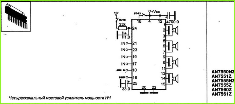 AN7551 схема включения, параметры | Секреты телемастера